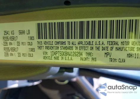 2010 Dodge Nitro Sxt from USA, damaged, VIN 1D4PT5GK8AW126294